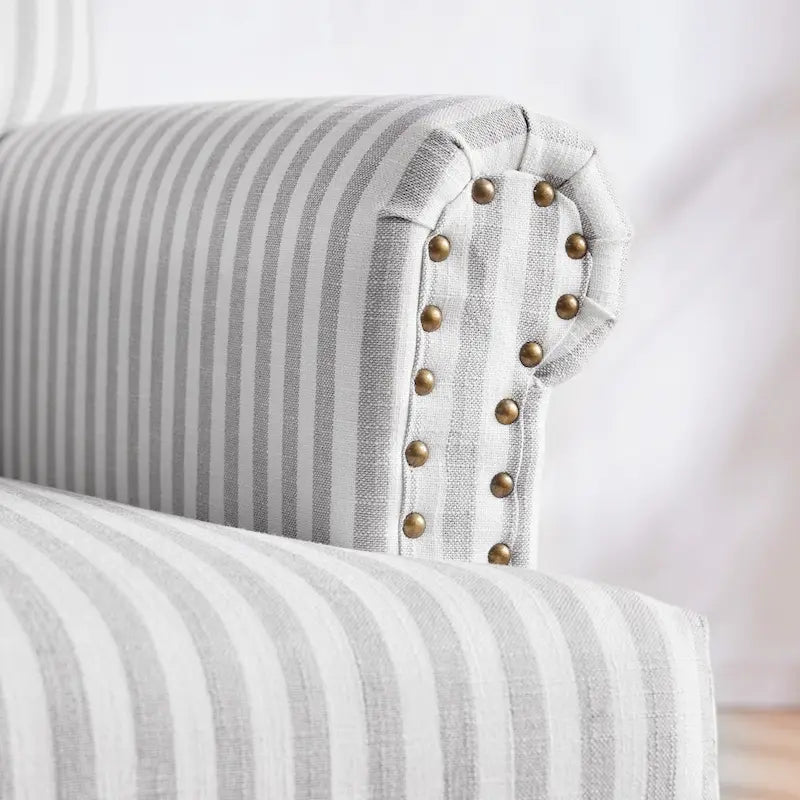 Fauteuil d'appoint rembourré en lin avec pieds pour salon