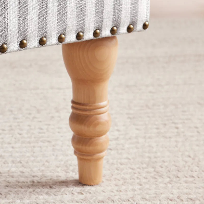 Fauteuil d'appoint rembourré en lin avec pieds pour salon