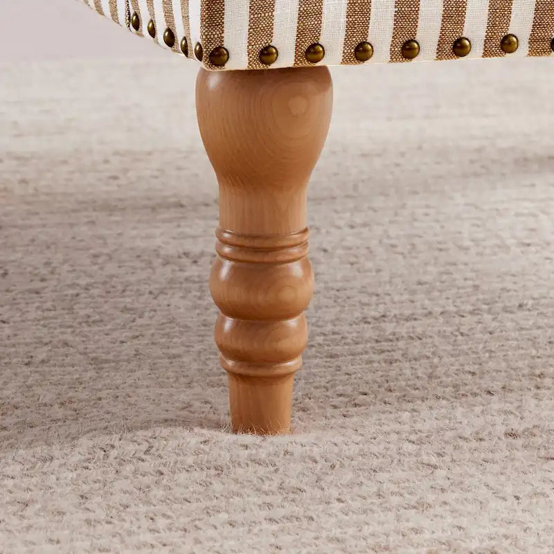 Fauteuil d'appoint rembourré en lin avec pieds pour salon