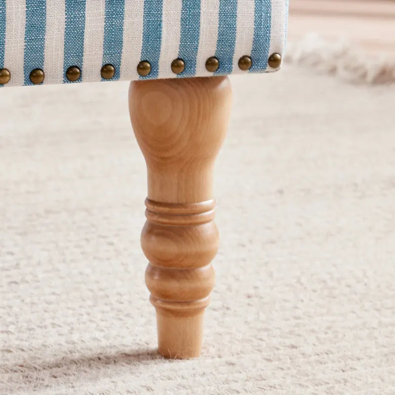 Fauteuil d'appoint rembourré en lin avec pieds pour salon