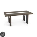Table à manger contemporaine de 76 pouces avec plateau en verre et pieds en bois massif
