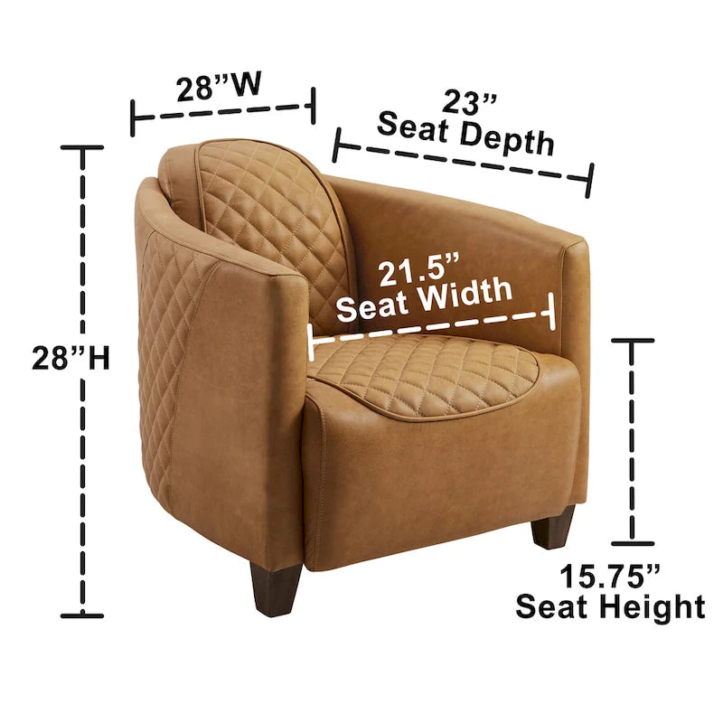 Fauteuil industriel rétro en cuir pleine fleur avec accents en aluminium