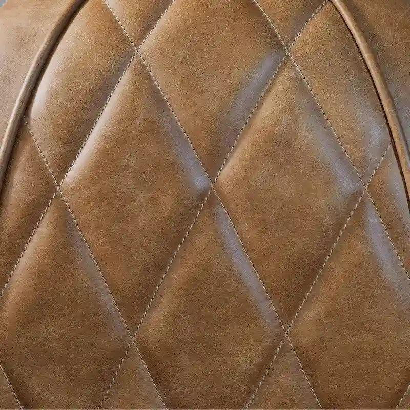 Fauteuil industriel rétro en cuir pleine fleur avec accents en aluminium
