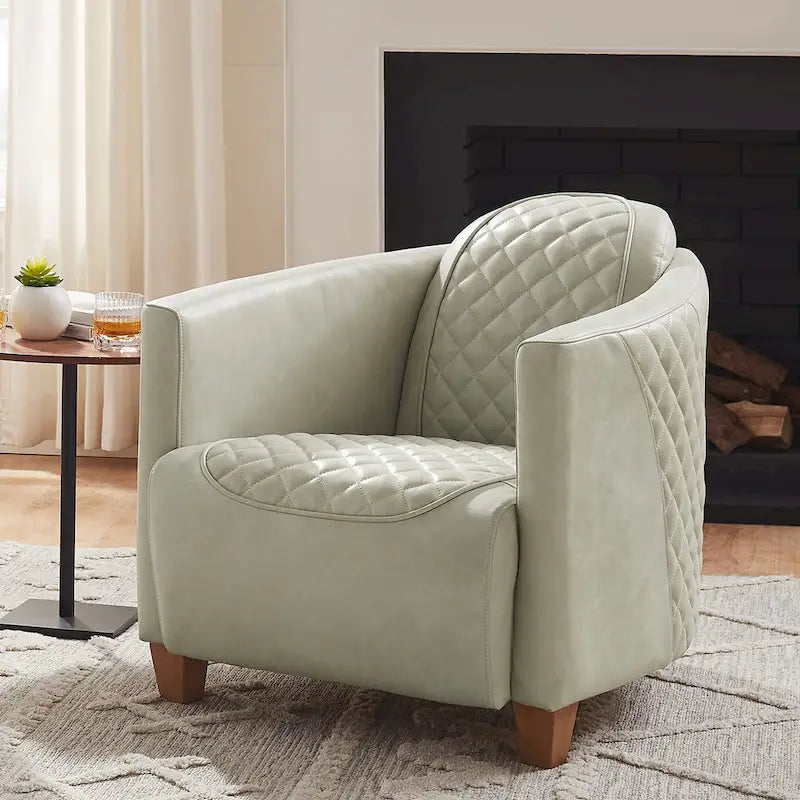 Fauteuil industriel rétro en cuir pleine fleur avec accents en aluminium