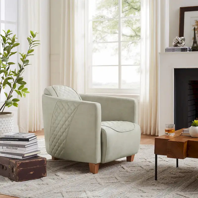 Fauteuil industriel rétro en cuir pleine fleur avec accents en aluminium
