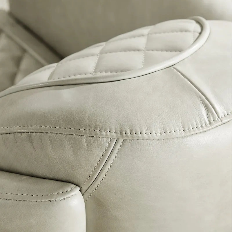 Fauteuil industriel rétro en cuir pleine fleur avec accents en aluminium