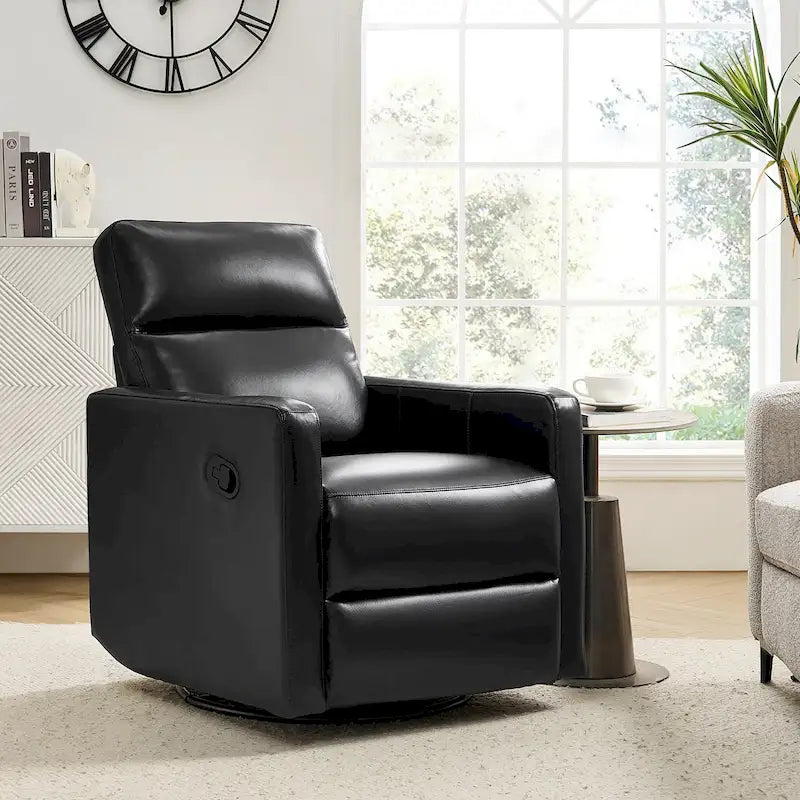 Fauteuil inclinable moderne en cuir véritable, pivotant et à bascule