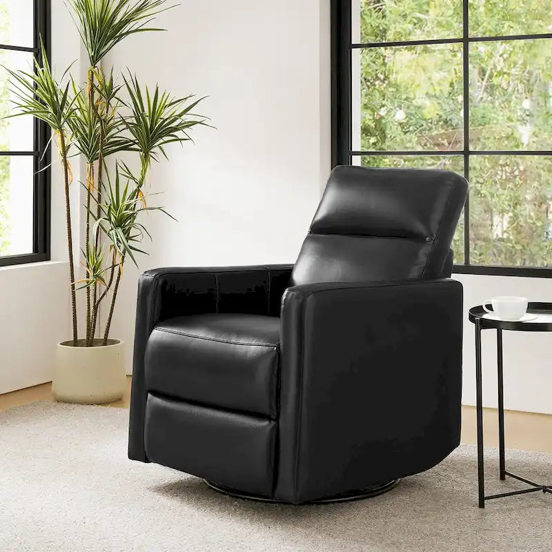 Fauteuil inclinable moderne en cuir véritable, pivotant et à bascule