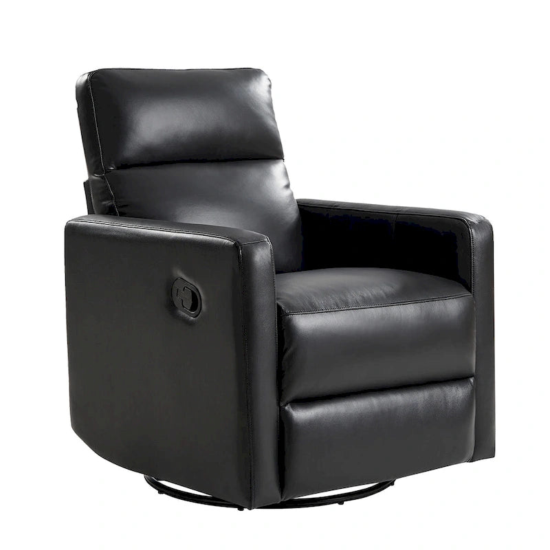 Fauteuil inclinable moderne en cuir véritable, pivotant et à bascule