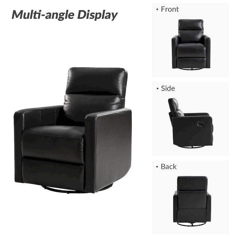 Fauteuil inclinable moderne en cuir véritable, pivotant et à bascule