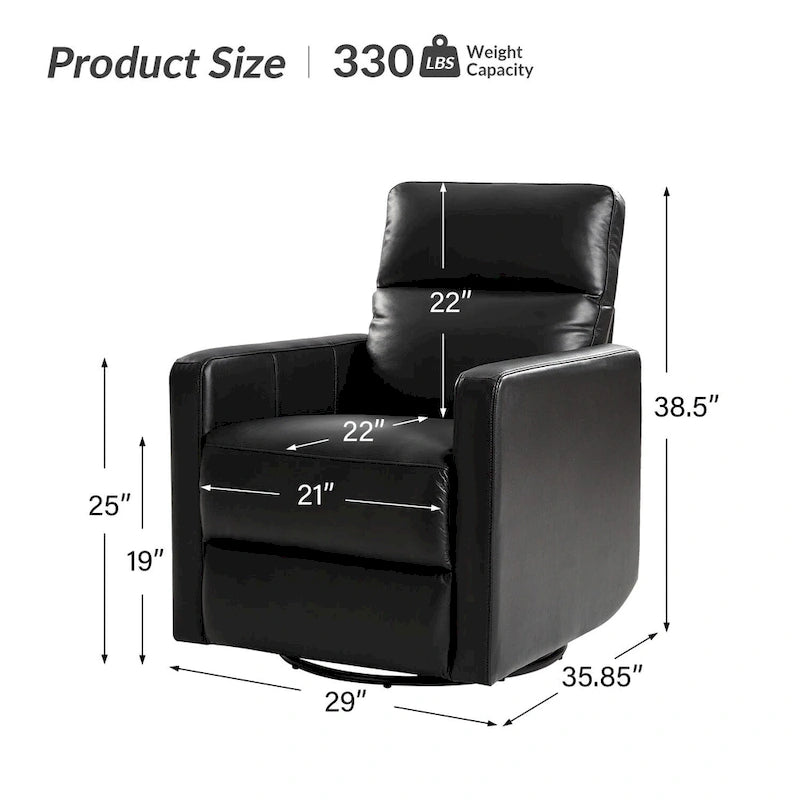 Fauteuil inclinable moderne en cuir véritable, pivotant et à bascule