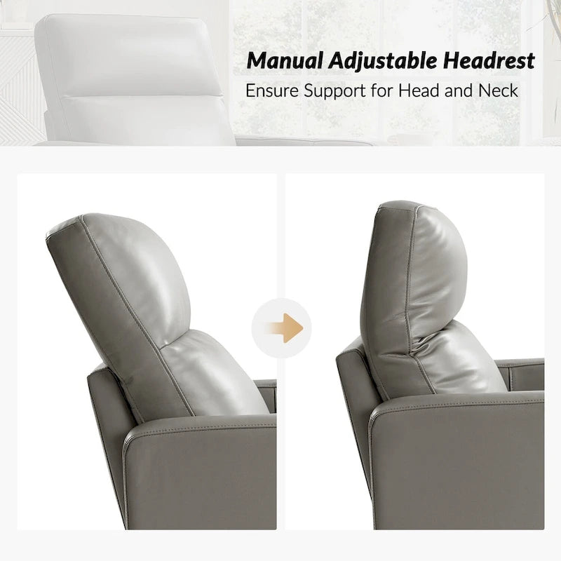 Fauteuil inclinable moderne en cuir véritable, pivotant et à bascule