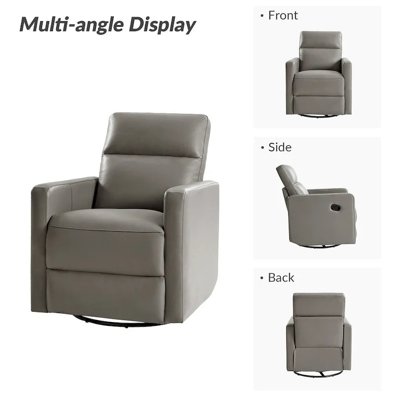 Fauteuil inclinable moderne en cuir véritable, pivotant et à bascule