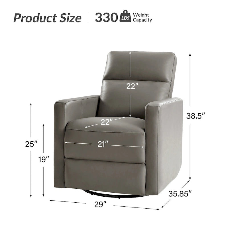 Fauteuil inclinable moderne en cuir véritable, pivotant et à bascule