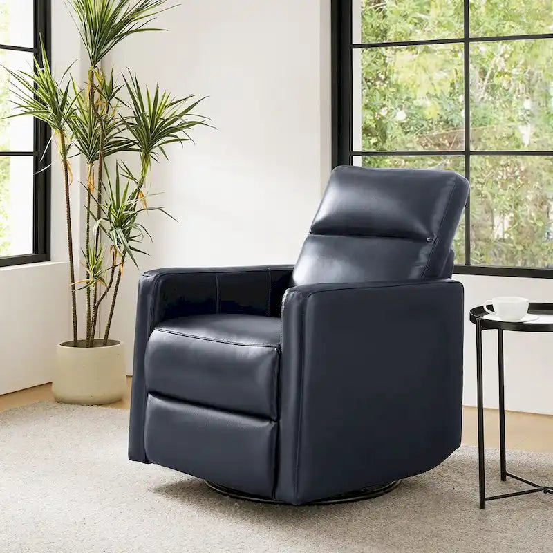 Fauteuil inclinable moderne en cuir véritable, pivotant et à bascule