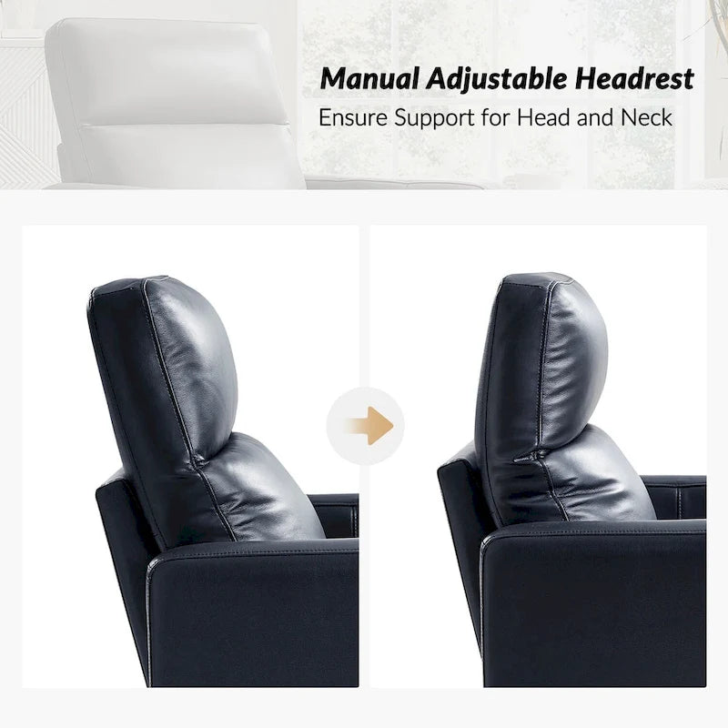 Fauteuil inclinable moderne en cuir véritable, pivotant et à bascule