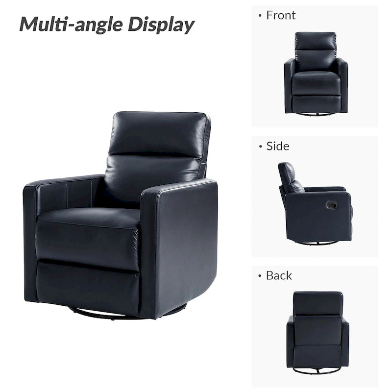 Fauteuil inclinable moderne en cuir véritable, pivotant et à bascule