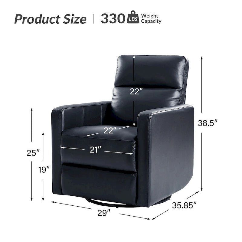 Fauteuil inclinable moderne en cuir véritable, pivotant et à bascule