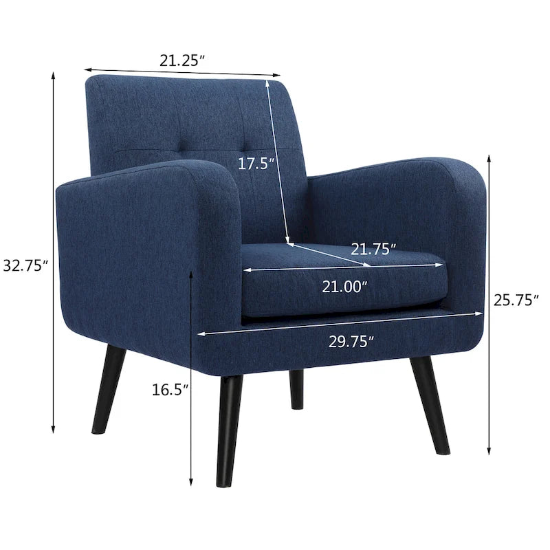 Fauteuil d'appoint moderne en tissu style milieu de siècle