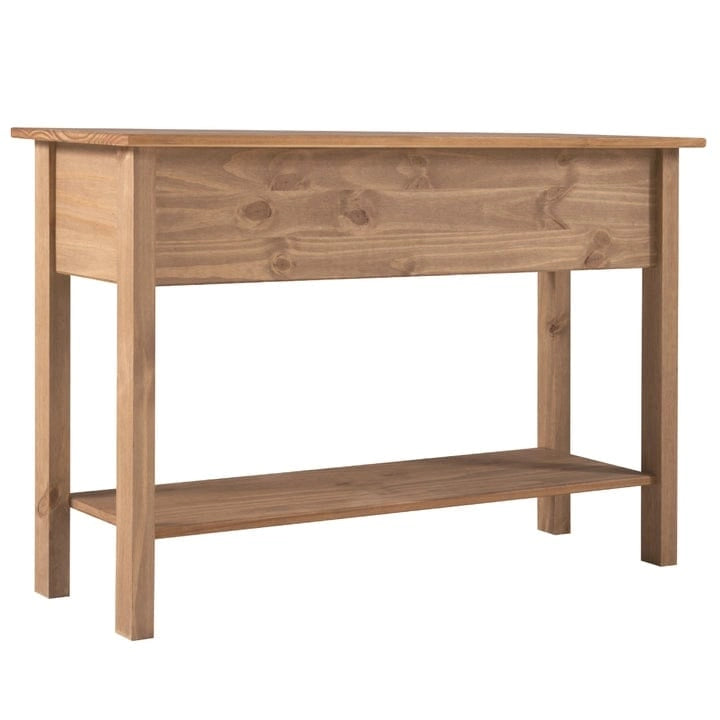 Console de table d'entrée en bois massif avec 3 tiroirs et poignées en métal