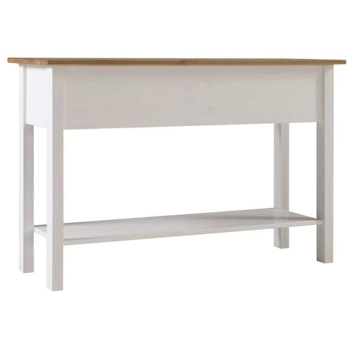 Console de table d'entrée en bois massif avec 3 tiroirs et poignées en métal