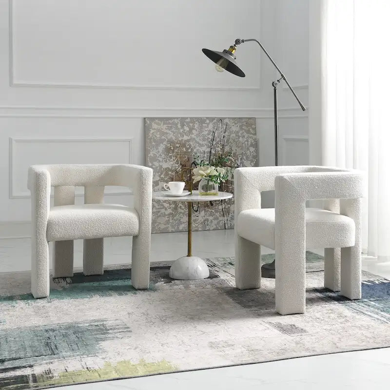 Fauteuil bouclé de 61 cm de large, fauteuil d'appoint moderne pour salon