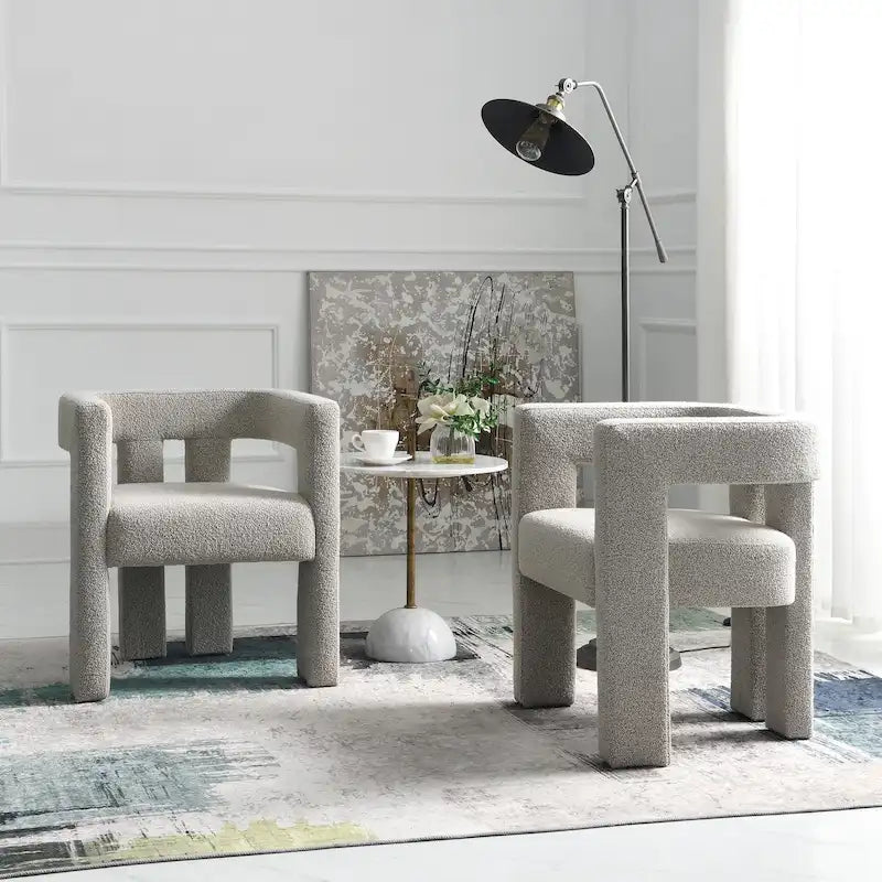 Fauteuil bouclé de 61 cm de large, fauteuil d'appoint moderne pour salon