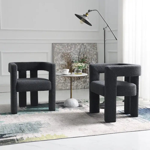 Fauteuil bouclé de 61 cm de large, fauteuil d'appoint moderne pour salon