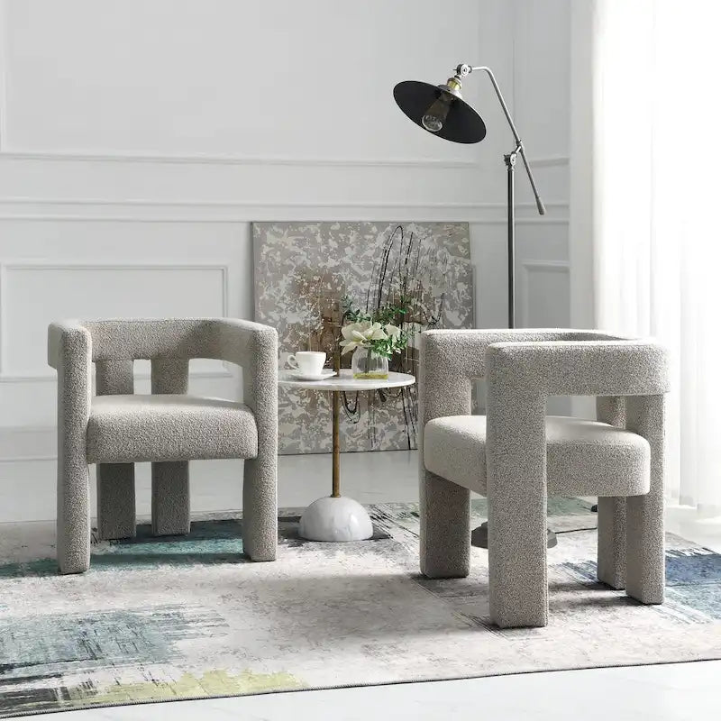 Fauteuil bouclé de 61 cm de large, fauteuil d'appoint moderne pour salon