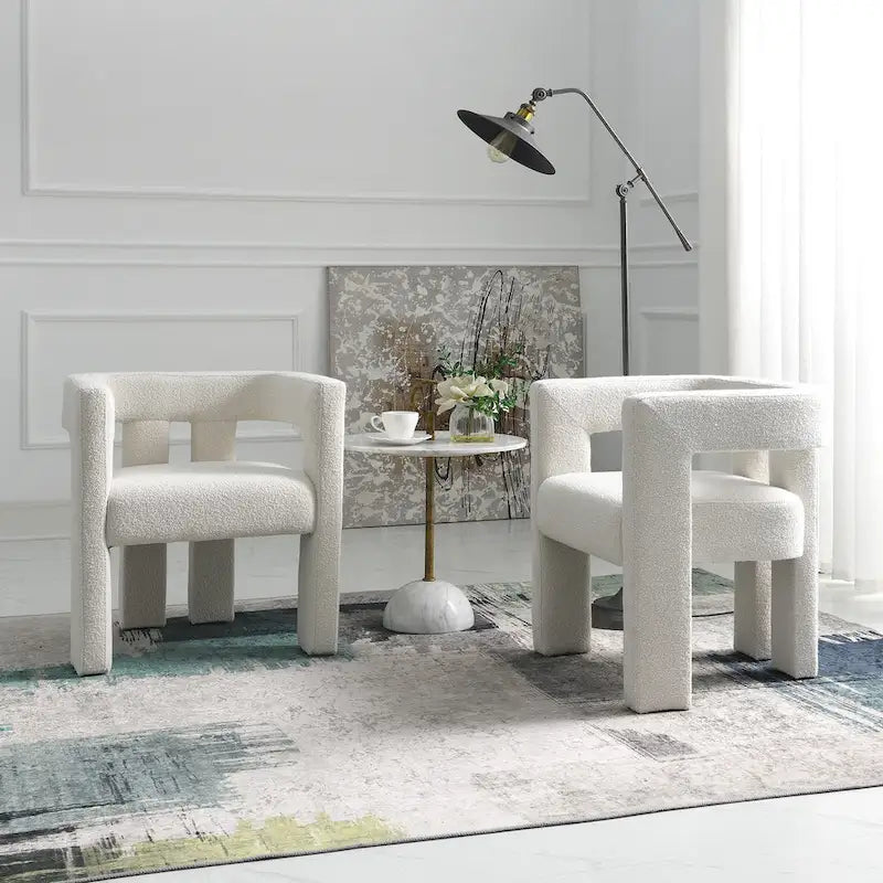 Fauteuil bouclé de 61 cm de large, fauteuil d'appoint moderne pour salon