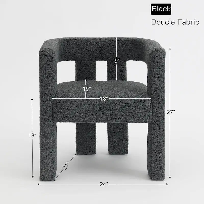 Fauteuil bouclé de 61 cm de large, fauteuil d'appoint moderne pour salon