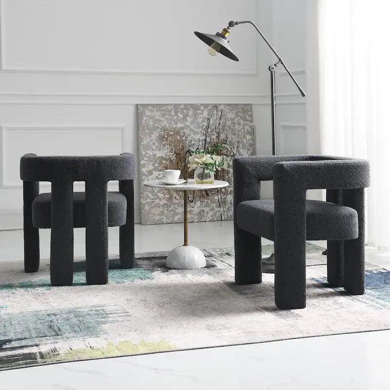 Fauteuil bouclé de 61 cm de large, fauteuil d'appoint moderne pour salon