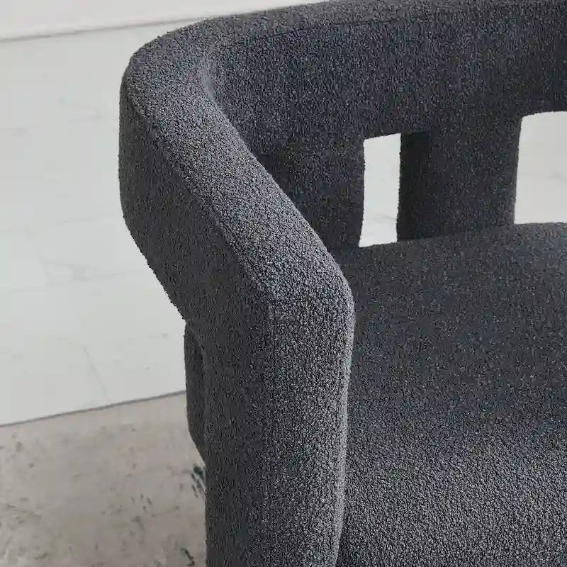 Fauteuil bouclé de 61 cm de large, fauteuil d'appoint moderne pour salon