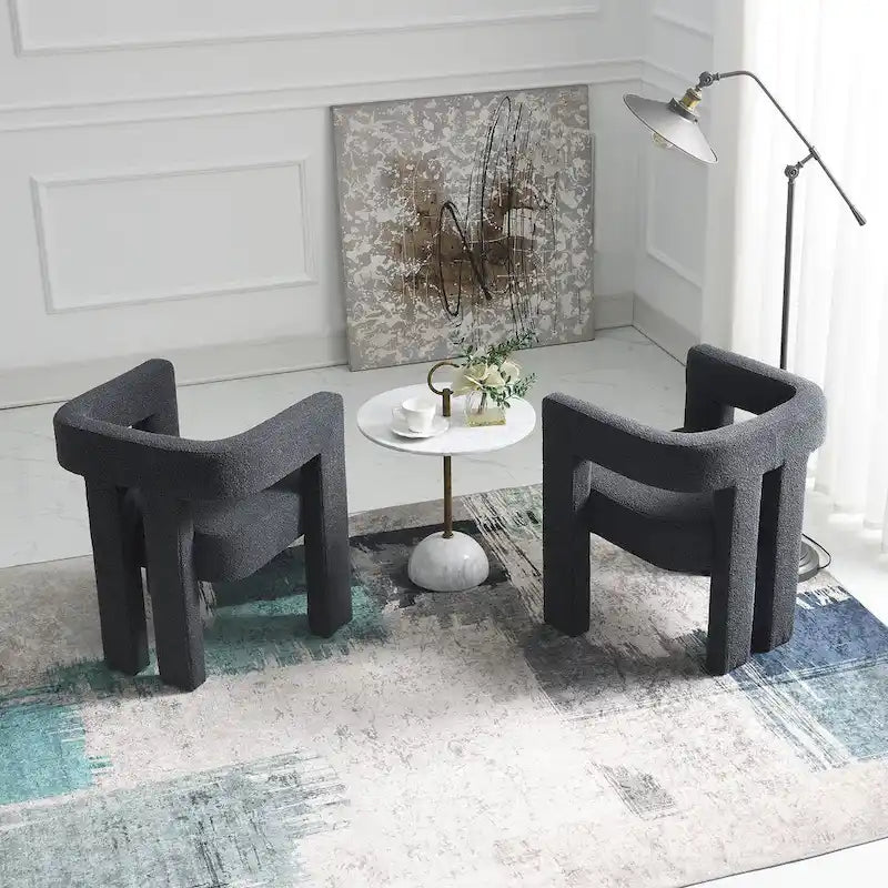 Fauteuil bouclé de 61 cm de large, fauteuil d'appoint moderne pour salon