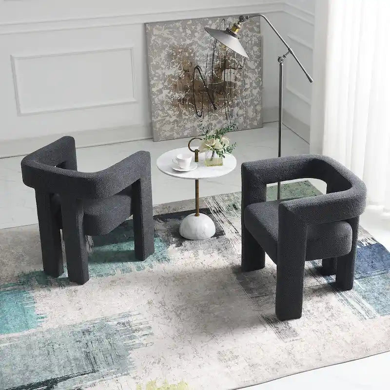 Fauteuil bouclé de 61 cm de large, fauteuil d'appoint moderne pour salon