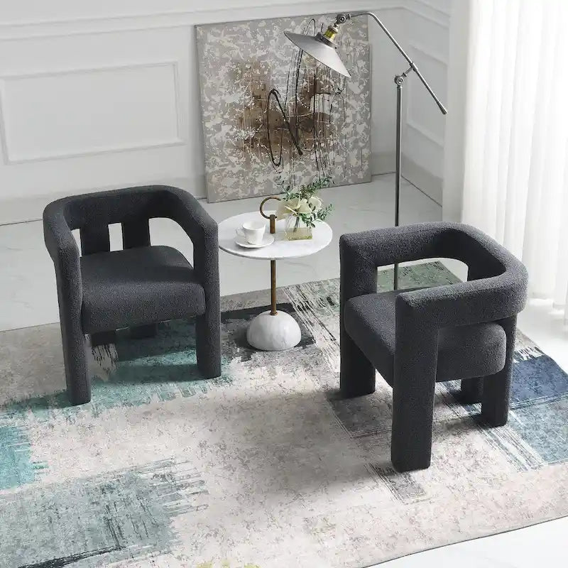 Fauteuil bouclé de 61 cm de large, fauteuil d'appoint moderne pour salon