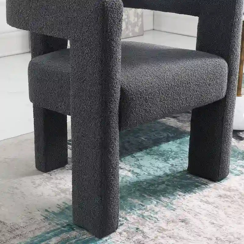Fauteuil bouclé de 61 cm de large, fauteuil d'appoint moderne pour salon