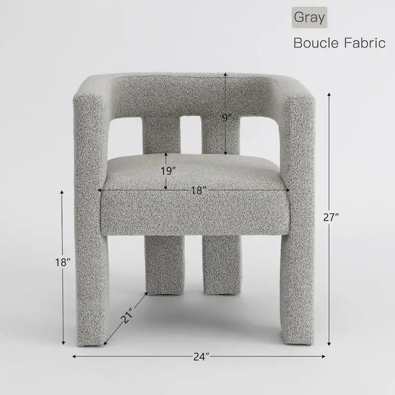 Fauteuil bouclé de 61 cm de large, fauteuil d'appoint moderne pour salon