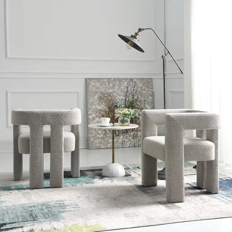 Fauteuil bouclé de 61 cm de large, fauteuil d'appoint moderne pour salon