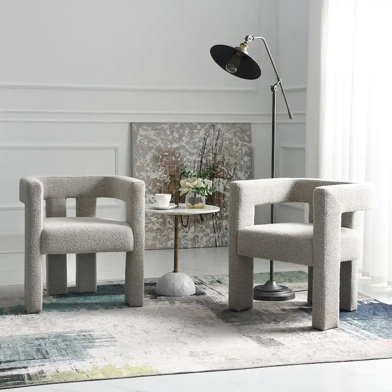 Fauteuil bouclé de 61 cm de large, fauteuil d'appoint moderne pour salon