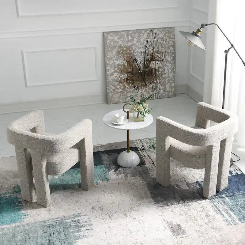 Fauteuil bouclé de 61 cm de large, fauteuil d'appoint moderne pour salon
