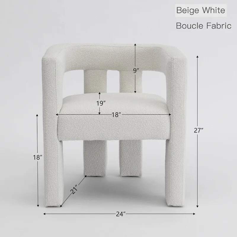 Fauteuil bouclé de 61 cm de large, fauteuil d'appoint moderne pour salon