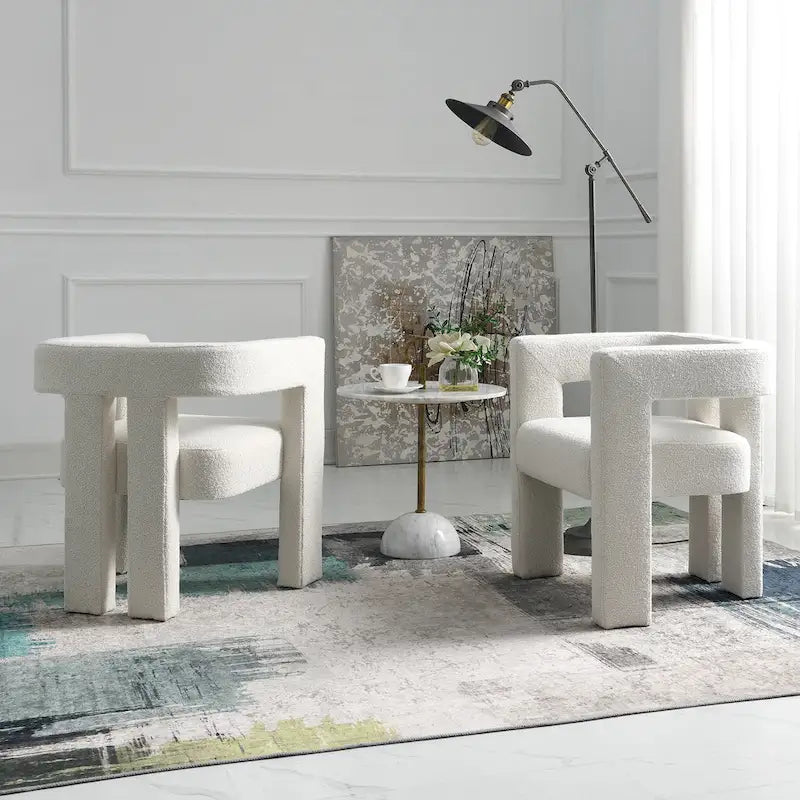 Fauteuil bouclé de 61 cm de large, fauteuil d'appoint moderne pour salon