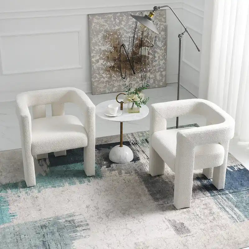 Fauteuil bouclé de 61 cm de large, fauteuil d'appoint moderne pour salon