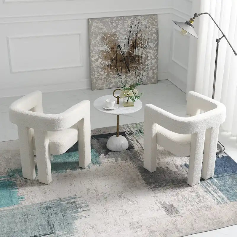 Fauteuil bouclé de 61 cm de large, fauteuil d'appoint moderne pour salon