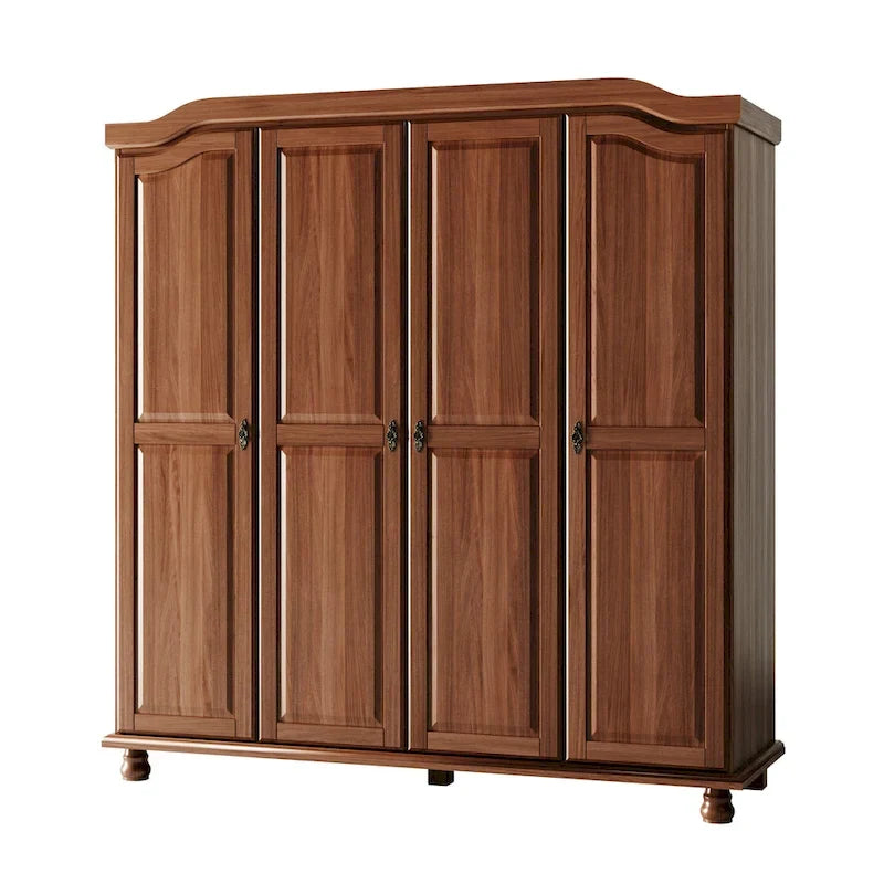 Garde-robe à 4 portes avec portes en bois massif ou portes miroir
