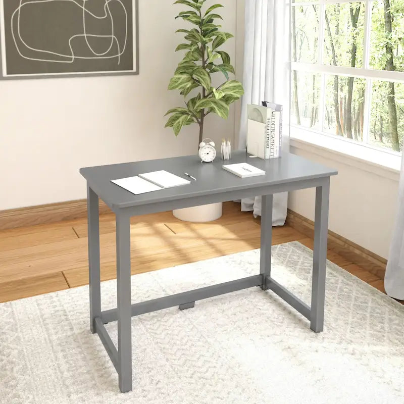 Bureau simple 100,3 cm pieds en bois massif pour bureau à domicile