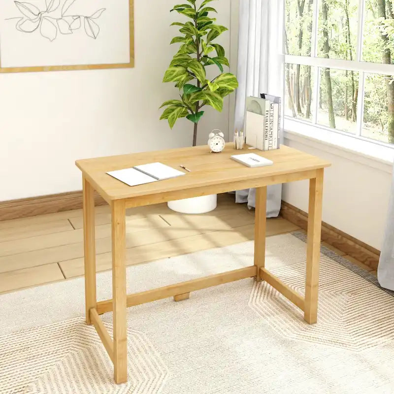 Bureau simple 100,3 cm pieds en bois massif pour bureau à domicile