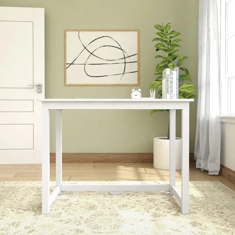 Bureau simple 100,3 cm pieds en bois massif pour bureau à domicile