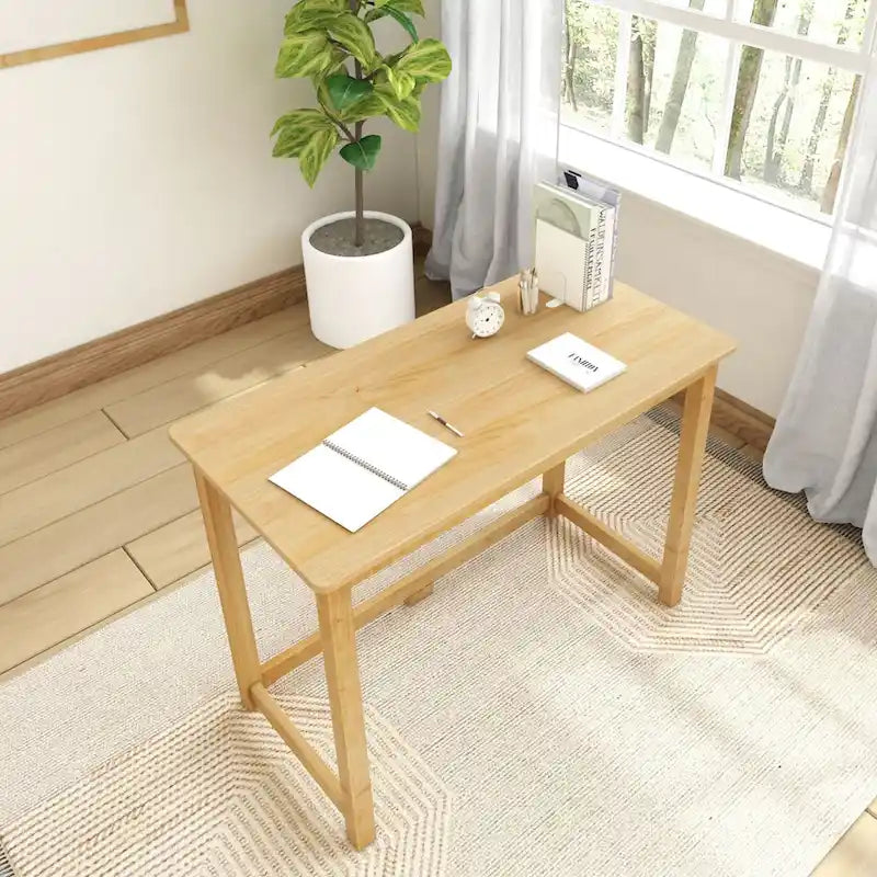 Bureau simple 100,3 cm pieds en bois massif pour bureau à domicile
